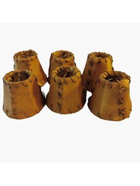 Mini Leather Lamp Shade Chandelier Rustic Lodge Western Cabin Ranch Decor lot 6